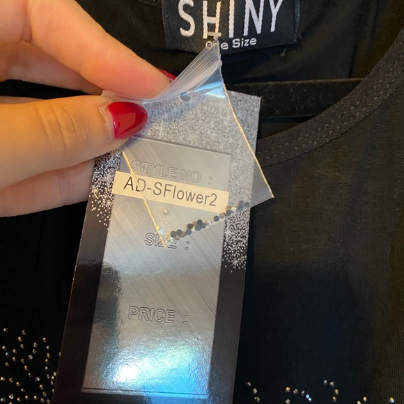 SHINY Black Dress with Rhinestone Skull Design - Picture 4 of 4